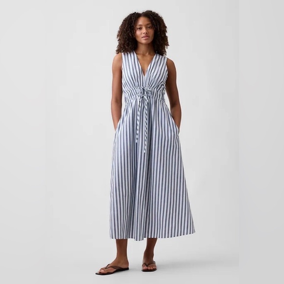 GAP Dresses & Skirts - GAP Blue and White Striped Sleeveless Maxi Dress